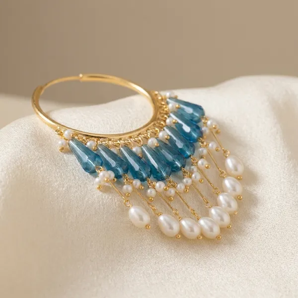 Ethnic_Kundan_Chandbali_Earrings_With_Blue_Beads_And_Pearl_Drops