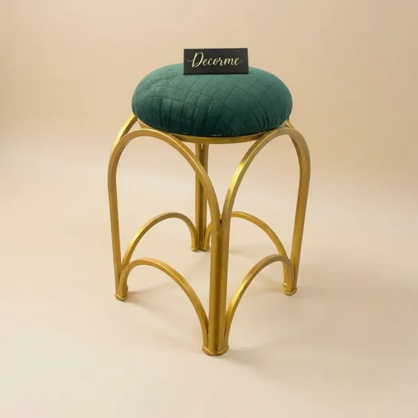 Golden_Arch_Design_Vanity_Stool_Forest_Green