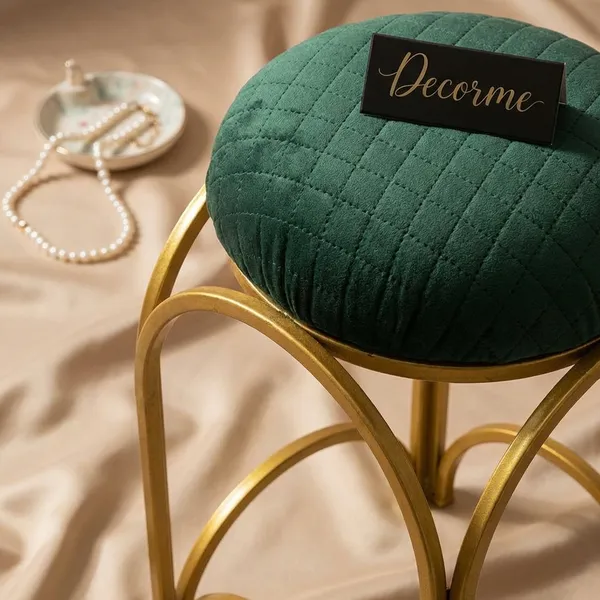 Golden_Arch_Design_Vanity_Stool_Forest_Green