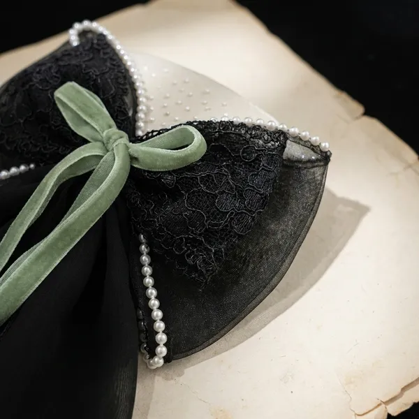 Pearl_And_Crystal_Hair_Clip_With_Sage_Green_Ribbon_Bow