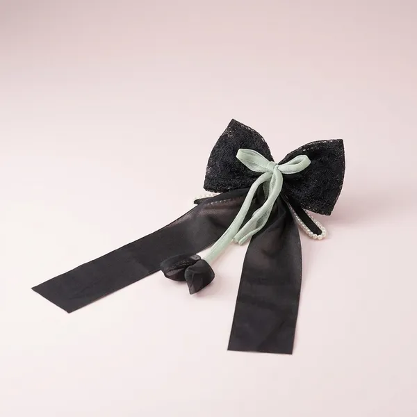Black_Ribbon_Bow_With_Floral_Accents_Decorative_Gift_Accessory