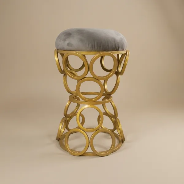 Golden_Circular_Iron_Stool_Stone_Brown