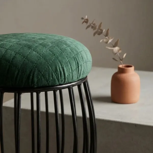 Contemporary_Vertical_Rod_Iron_Stool_Forest_Green