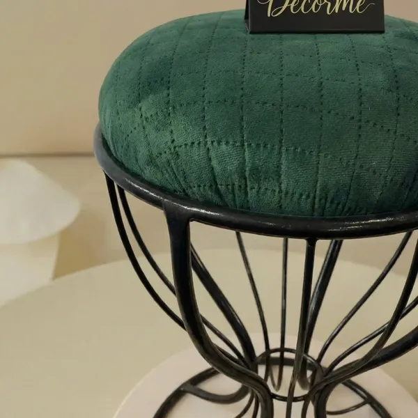 Elegant_Curved_Iron_Stool_Forest_Green