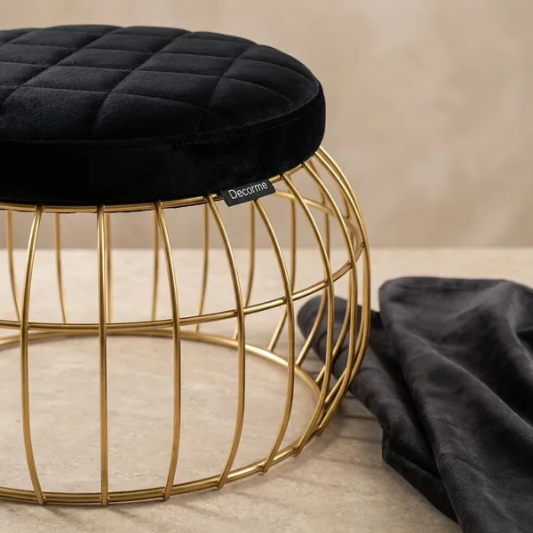 Elegant_Curved_Iron_Stool_Golden_Midnight_Blue