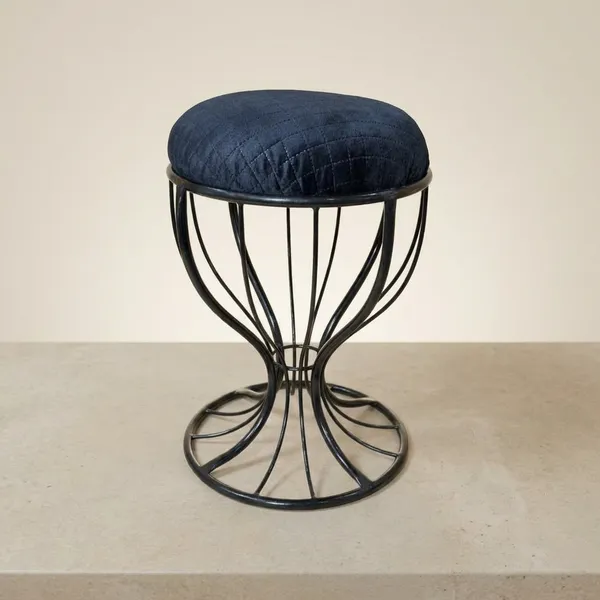 Elegant_Curved_Iron_Stool_Midnight_Blue