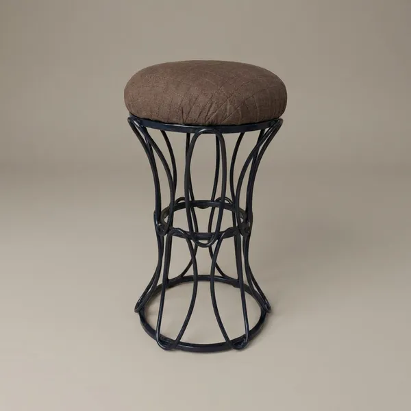 Modern_Hourglass_Iron_Frame_Stool_Chocolate_Brown