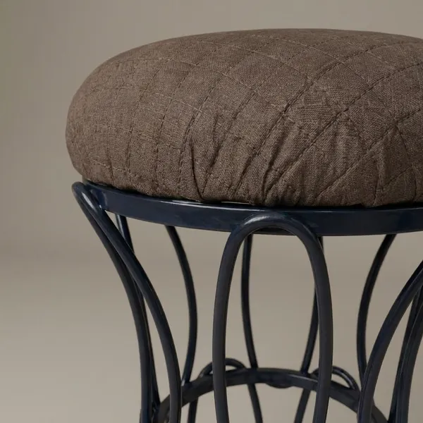 Modern_Hourglass_Iron_Frame_Stool_Chocolate_Brown