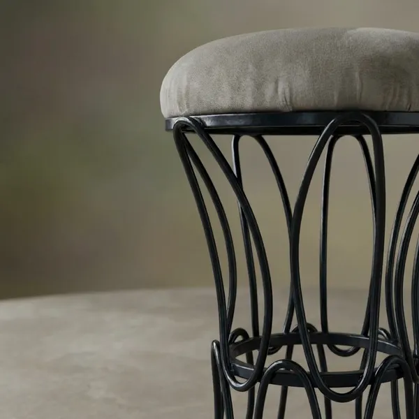 Modern_Hourglass_Iron_Frame_Stool_Stone_Brown