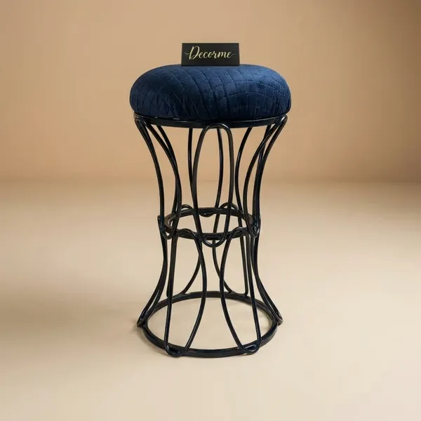 Modern_Hourglass_Iron_Frame_Stool_Midnight_Blue