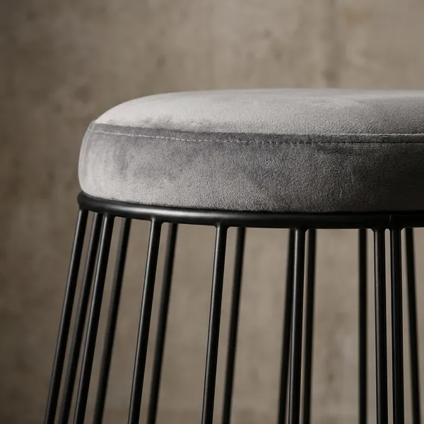 Modern_Criss_Cross_Iron_Stool_Seat_Stone_Brown