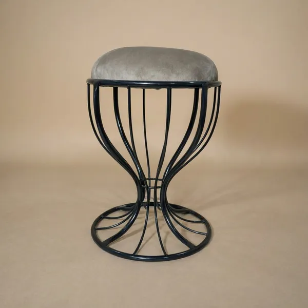 Elegant_Curved_Iron_Stool_Stone_Brown
