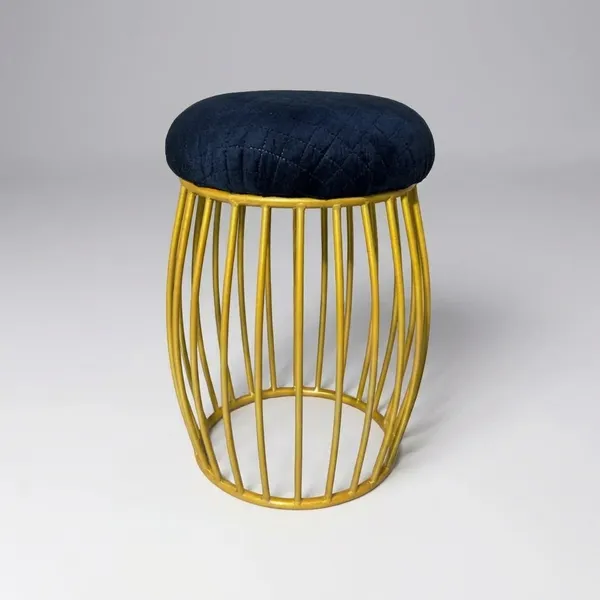Contemporary_Vertical_Rod_Iron_Stool_Golden_Midnight_Blue