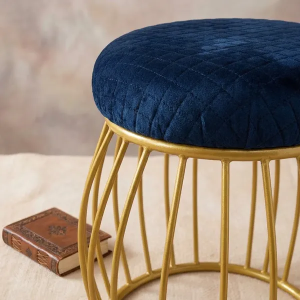 Contemporary_Vertical_Rod_Iron_Stool_Golden_Midnight_Blue
