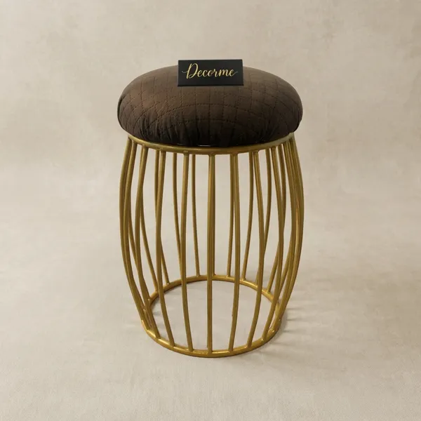 Contemporary_Vertical_Rod_Iron_Stool_Golden_Stone_Brown