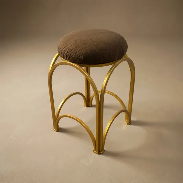 Golden_Arch_Design_Vanity_Stool_Chocolate_Brown