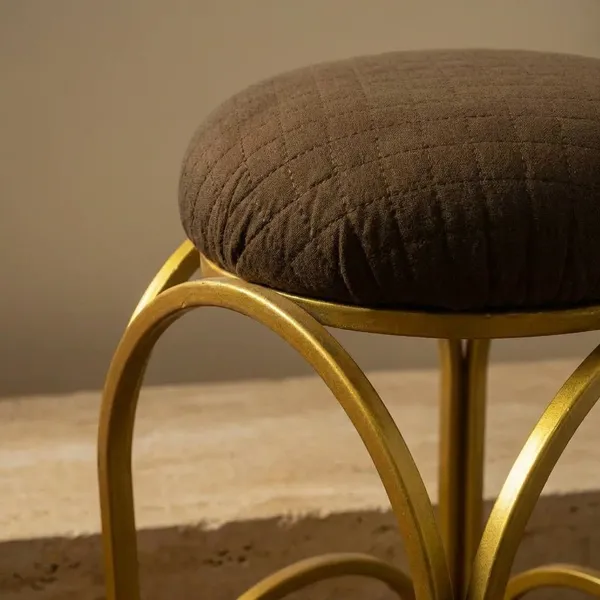 Golden_Arch_Design_Vanity_Stool_Chocolate_Brown