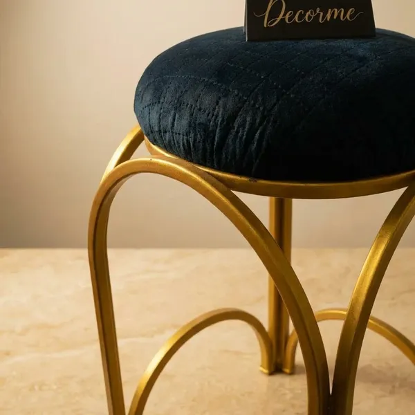 Golden_Arch_Design_Vanity_Stool_Midnight_Blue