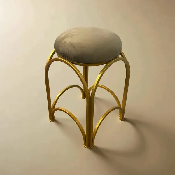 Golden_Arch_Design_Vanity_Stool_Stone_Brown