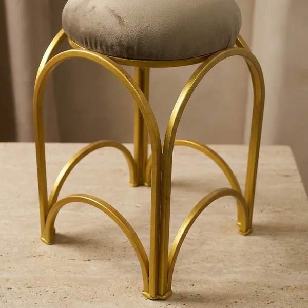 Golden_Arch_Design_Vanity_Stool_Stone_Brown