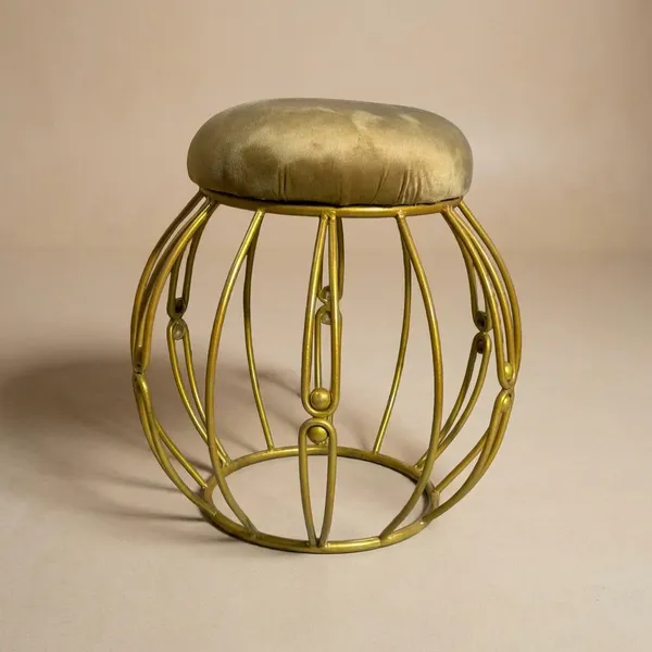 Modern_Round_Iron_Accent_Stool_Golden_Mustard_Yellow