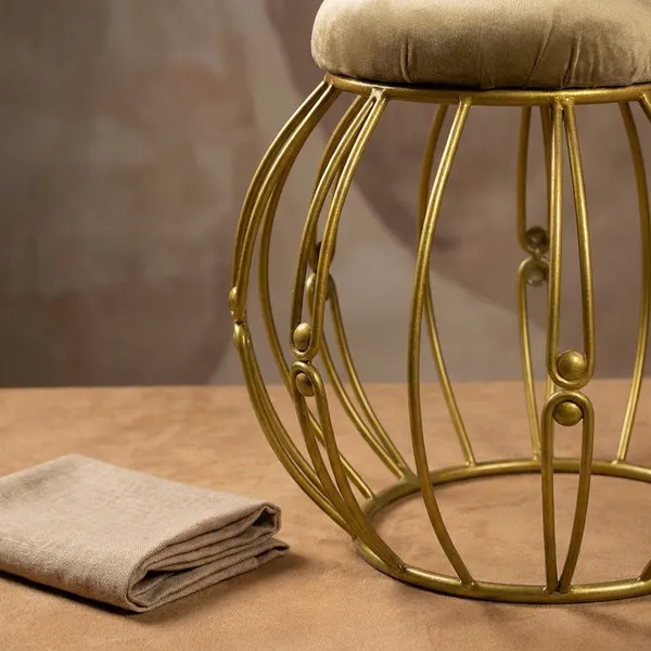 Modern_Round_Iron_Accent_Stool_Golden_Mustard_Yellow