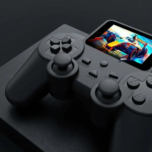 Black_Wired_Gamepad_With_Built_In_Games