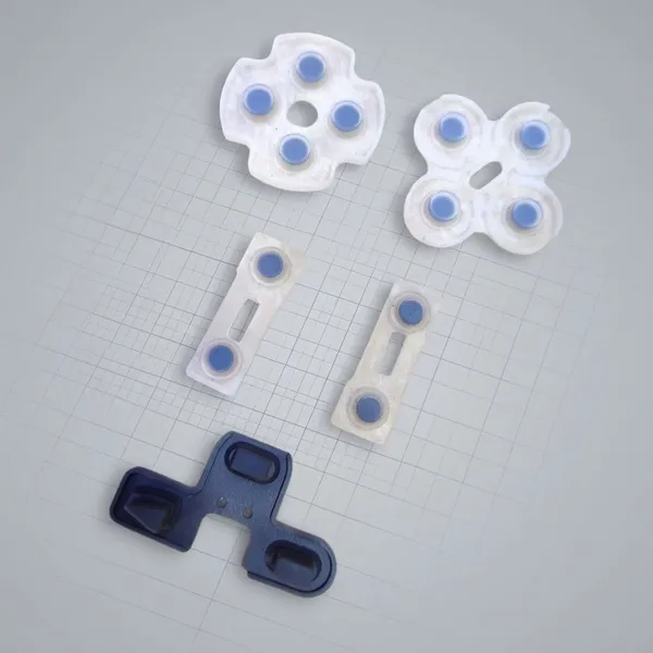 White_Playstation_2_Controller_Rubber_Contact_Set