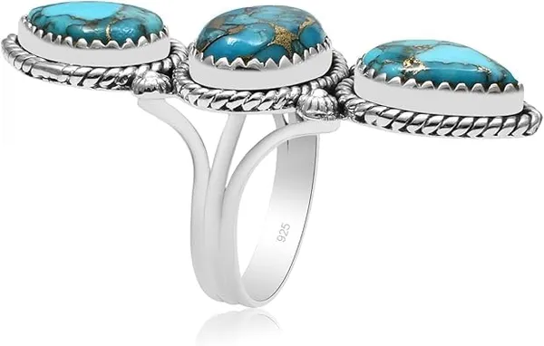 Natural_Turquoise_Triple_Stone_Ring_for_Women_–_925_Sterling_Silver_Statement_Ring,_Genuine_Turquoise_Gemstone,_Bridal_Wedding_Engagement_Christmas_Jewelry