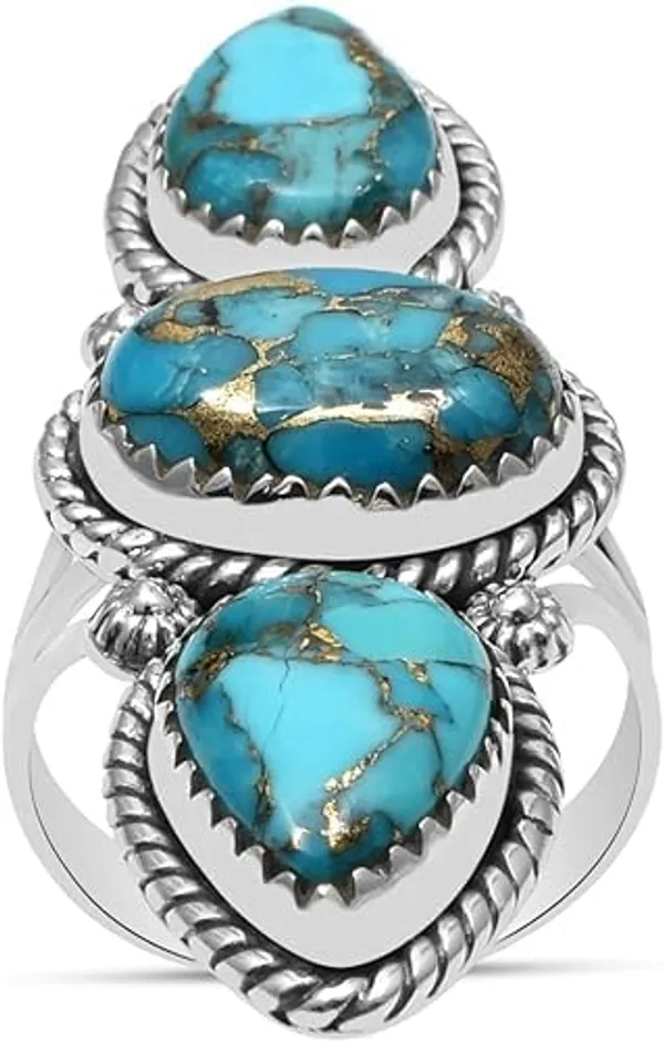 Natural_Turquoise_Triple_Stone_Ring_for_Women_–_925_Sterling_Silver_Statement_Ring,_Genuine_Turquoise_Gemstone,_Bridal_Wedding_Engagement_Christmas_Jewelry