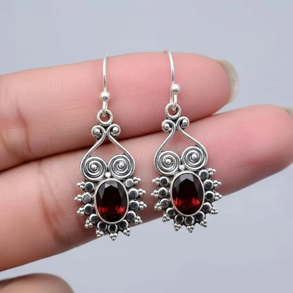 Red_Garnet_Drop_Dangle_Earrings_for_Women_Natural_Gemstone_January_Birthstone_Earrings_Elegant_Boho_Vintage_Handmade_for_Wedding_Anniversary_Birthday_Jewelry