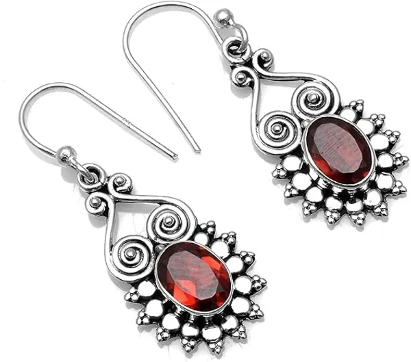 Red_Garnet_Drop_Dangle_Earrings_for_Women_Natural_Gemstone_January_Birthstone_Earrings_Elegant_Boho_Vintage_Handmade_for_Wedding_Anniversary_Birthday_Jewelry