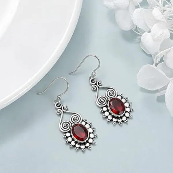 Red_Garnet_Drop_Dangle_Earrings_for_Women_Natural_Gemstone_January_Birthstone_Earrings_Elegant_Boho_Vintage_Handmade_for_Wedding_Anniversary_Birthday_Jewelry