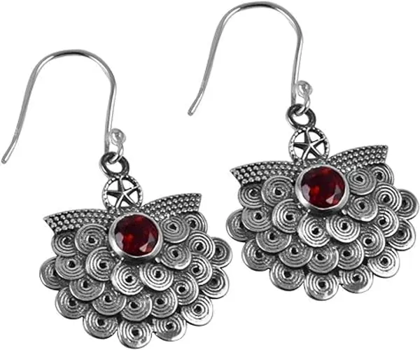 Natural_Garnet_Gemstone_Red_And_Silver_Premium_Earring_For_Women