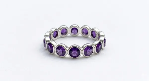 925_Sterling_Silver_Amethyst_Eternity_Ring_for_Women_–_Round_Bezel_Set_Purple_Gemstone_Band,_Stackable_Silver_Ring,_February_Birthstone_Eternity_Band