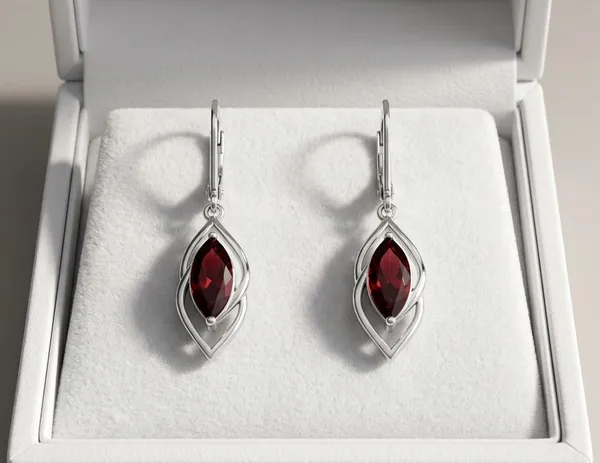 925_Sterling_Silver_Garnet_Red_Marquise_Cut_Dangle_Earrings_for_Women,_Elegant_Leaf_Swirl_Drop_Earrings,_Leverback_Gemstone_Earrings,_Vintage_Inspired_Jewelry