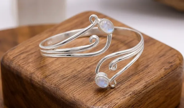 925_Sterling_Silver_Moonstone_Cuff_Bracelet_for_Women_–_Handmade_Adjustable_Open_Cuff_Bangle_with_Natural_Rainbow_Moonstone_Gemstone_–_Boho_Statement_Jewelry