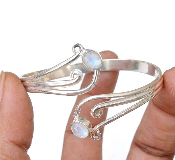 925_Sterling_Silver_Moonstone_Cuff_Bracelet_for_Women_–_Handmade_Adjustable_Open_Cuff_Bangle_with_Natural_Rainbow_Moonstone_Gemstone_–_Boho_Statement_Jewelry
