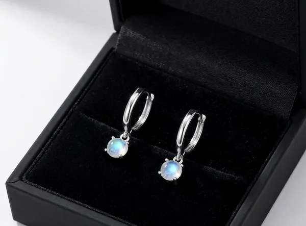 925_Sterling_Silver_Moonstone_Huggie_Hoop_Earrings_for_Women,_Dainty_Round_Rainbow_Moonstone_Drop_Earrings,_Small_Silver_Hoop_Earrings,_Minimalist_Jewelry_Gift_for_Her