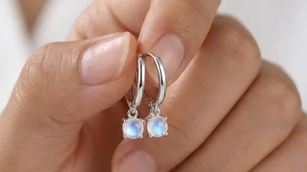 925_Sterling_Silver_Moonstone_Huggie_Hoop_Earrings_for_Women,_Dainty_Round_Rainbow_Moonstone_Drop_Earrings,_Small_Silver_Hoop_Earrings,_Minimalist_Jewelry_Gift_for_Her