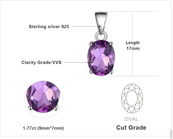 925_Sterling_Silver_Natural_Amethyst_Pendant_for_Women_–_Oval_Cut_Purple_Gemstone_Solitaire_Necklace_Pendant,_Handmade_Minimalist_February_Birthstone_Jewelry