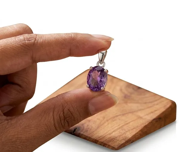 925_Sterling_Silver_Natural_Amethyst_Pendant_for_Women_–_Oval_Cut_Purple_Gemstone_Solitaire_Necklace_Pendant,_Handmade_Minimalist_February_Birthstone_Jewelry