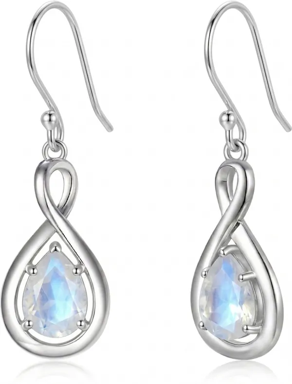 925_Sterling_Silver_Rainbow_Moonstone_Dangle_Earrings_for_Women_–_Pear_Cut_Gemstone_Drop_Earrings,_Minimalist_Infinity_Teardrop_Fish_Hook_Earrings,_Handmade_Boho_Jewelry
