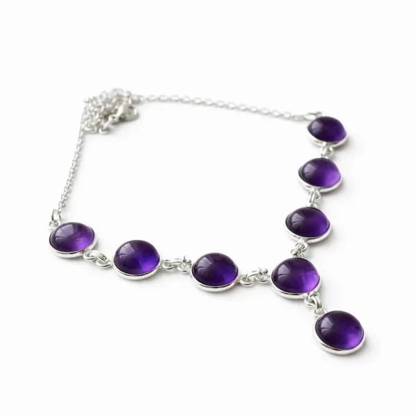 JEWEL_UP_BY_SARITA_925_Sterling_Silver_Round_Cabochon_Natural_Purple_Amethyst_Gemstone_Necklace_for_Women_Birthday,_Wedding,_Jewelry