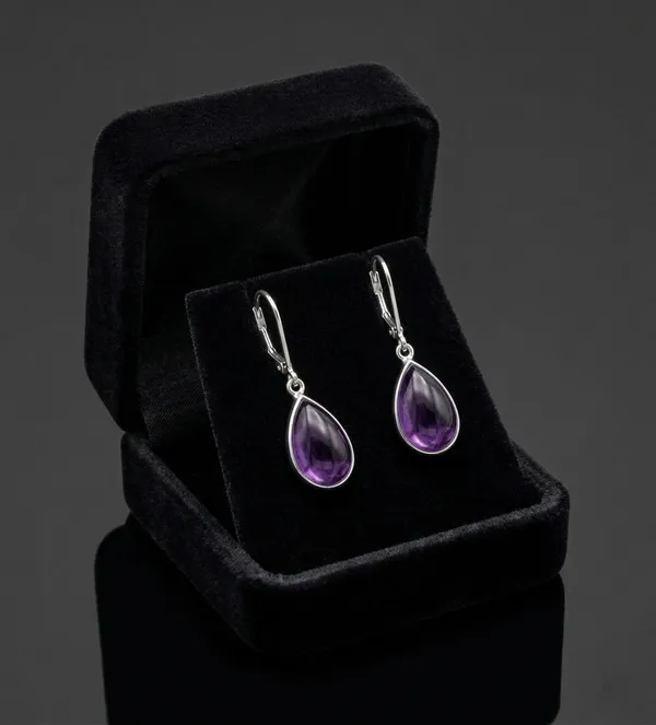 Amethyst_Teardrop_Drop_Earrings_for_Women_Purple_Gemstone_Dangle_Earrings_in_Silver_Tone_Setting_Elegant_Pear_Shape_Leverback_Earrings_for_Weddings_&_Everyday_Wear