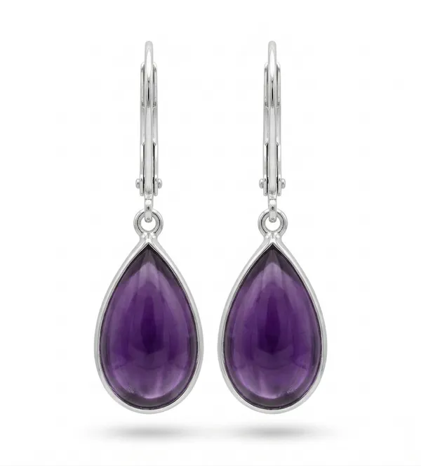 Amethyst_Teardrop_Drop_Earrings_for_Women_Purple_Gemstone_Dangle_Earrings_in_Silver_Tone_Setting_Elegant_Pear_Shape_Leverback_Earrings_for_Weddings_&_Everyday_Wear