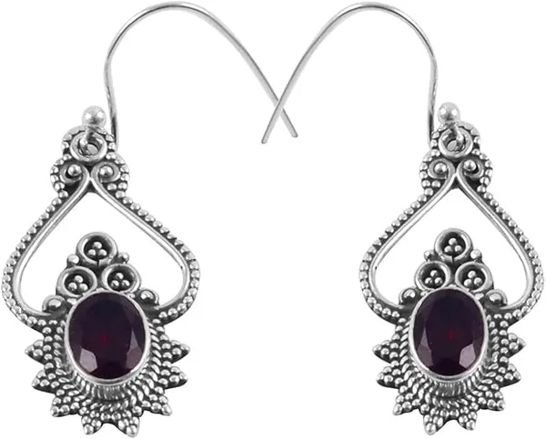 Garnet_Drop_Earrings_for_Women_Handmade_Oval_Natural_Red_Gemstone_Vintage_Ethnic_Dangle_Earrings_for_Her_Jewelry