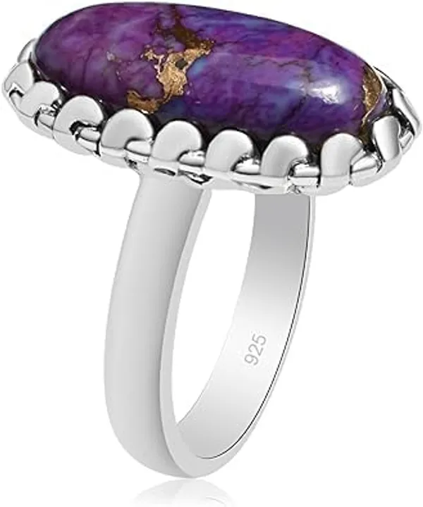 JEWEL_UP_BY_SARITA_925_Sterling_Silver_Purple_Turquoise_Ring_with_Gold_Inlay_Adjustable_Oval_Design_Handmade_Jewelry_for_Women