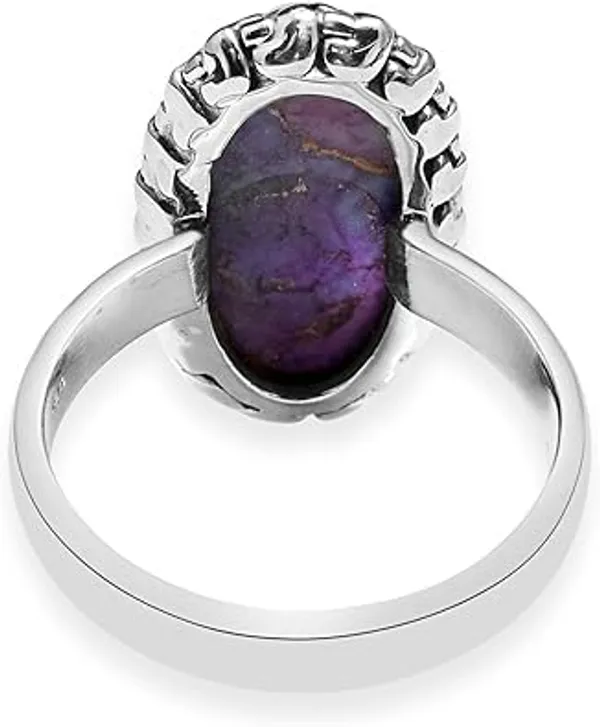 JEWEL_UP_BY_SARITA_925_Sterling_Silver_Purple_Turquoise_Ring_with_Gold_Inlay_Adjustable_Oval_Design_Handmade_Jewelry_for_Women