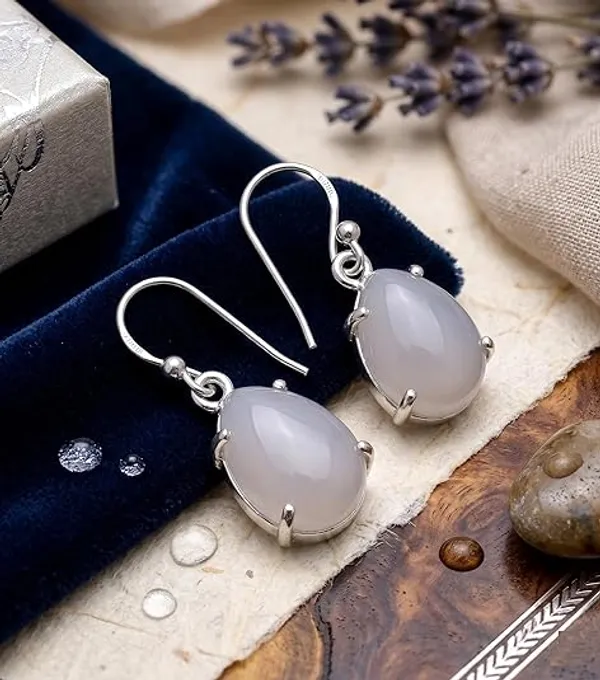 JUS_925_Sterling_Silver_Moonstone_Dangle_Earrings_for_Women_Oval_Cabochon_Natural_Gemstone_Drop_Earrings_Handmade_Minimalist_Artisan_Silver_Everyday_Fashion_June_Birthstone_Jewelry